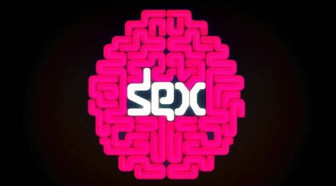 Neon pink maze in the shape of a brain with the word "psych" and "intelligence increase" in the center against a dark background.