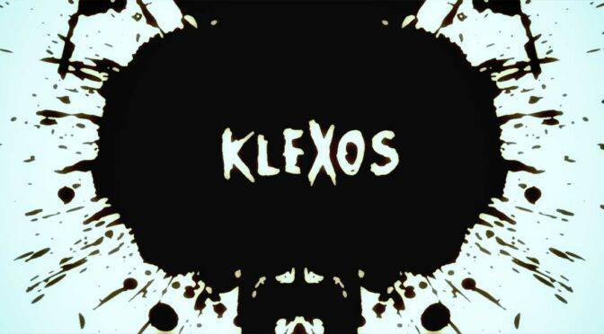 Inkblot test pattern with the word "Klexos" at the center, embodying the art of dwelling on the past.