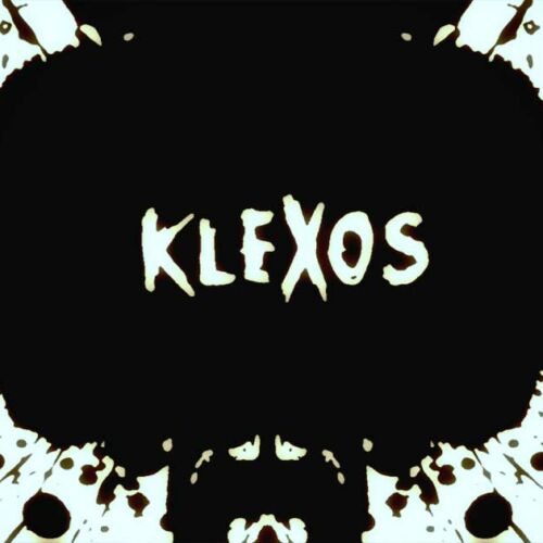 Inkblot test pattern with the word "Klexos" at the center, embodying the art of dwelling on the past.