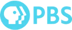 The pbs logo on a green background.